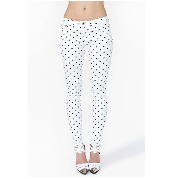 Nasty Gal Denim - *Host Pick* Nasty Gal White/Black Polta Dot Skinny Jeans